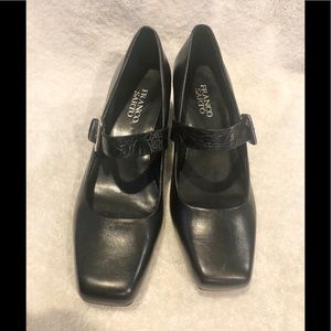 Franco Sarto black leather Mary Jane heels